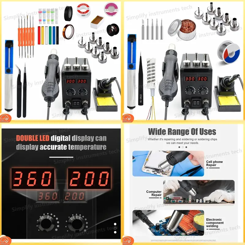 8586D Soldering Station 2 in 1 - đánh giá và giá 2 In 1 Soldering Rework Station 750W