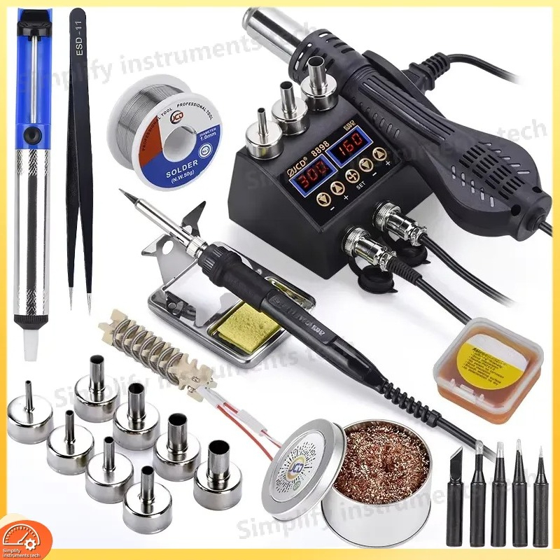 8898 Soldering Station 750W 2  - đánh giá và giá 2 In 1 Soldering Rework Station 750W